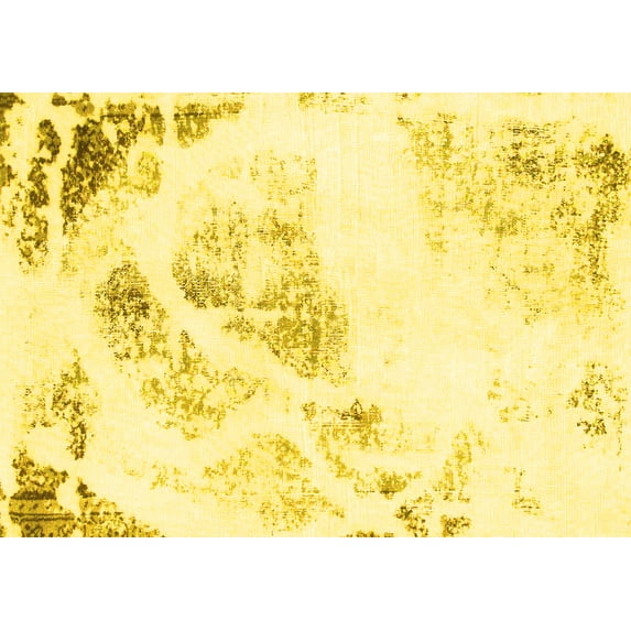 Ahgly Company Indoor Rectangle Abstract Yellow Modern Area Rugs, 5' x 8'