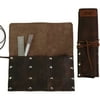 Custom Two Toned Leather Wrap Makeup Brush Holder Organizer 9" x 7.75"