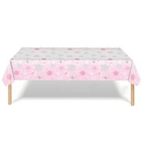 Nkmbld Picnic Table Cloth Christmas Winter Decoration Disposable Plastic Tablecloths Red Blue Snowflake Christmas Party Tablecloths, Pink