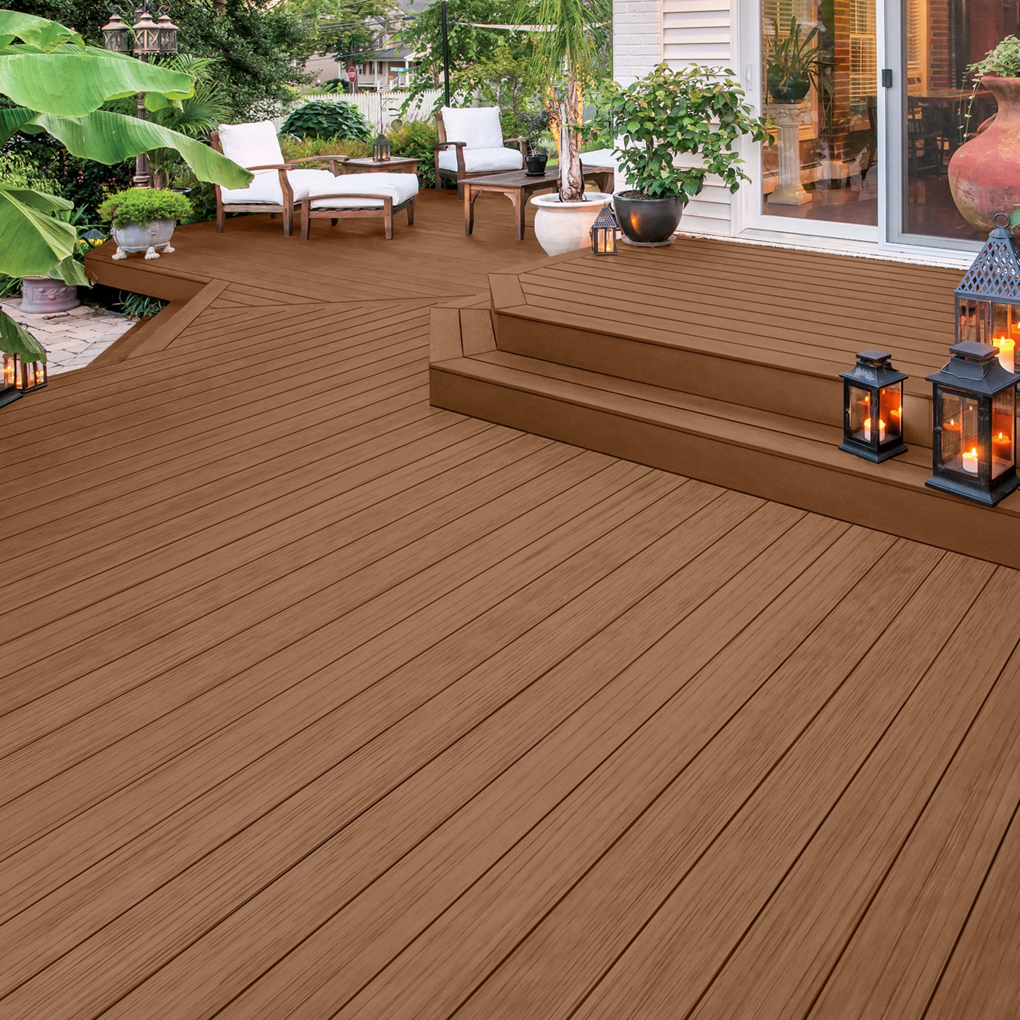 (2 pack) Olympic WaterGuard Acorn Brown Transparent Exterior Wood Stain and Sealer, 1 Gallon