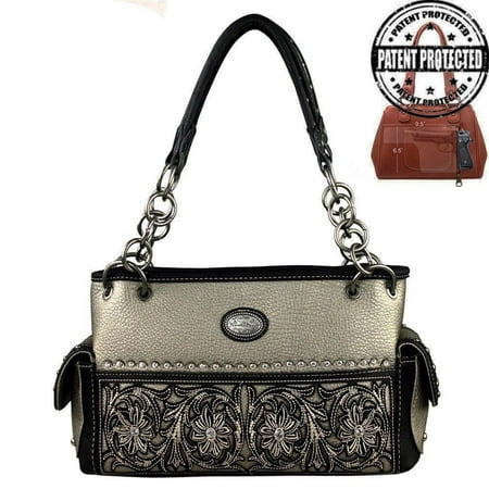 Montana West Ladies Concealed Gun Carrying Chain Purse Floral Design