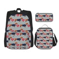 thumbnail image 1 of Easygdp Dachshund Dog Heart Mochila para Niños y Niñas con Set de Caja de Almuerzo y Estuche para Lápices 3 en 1, Mochila Escolar Estampada para Adolescentes, 1 of 7