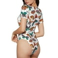 thumbnail image 3 of Haiem Colorful Butterfly Women's Crew Neck Short Sleeve Bodysuit Tops Stretchy Slim Basic-XX-Large, 3 of 8