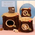 thumbnail image 1 of Dengjunhu Hamster Nest Lovely Appearance Stump Design Flannel Comfortable Squirrel Bed Hammock for Small Animals, 1 of 7