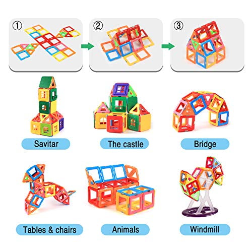 Mag... Details about   KIDCHEER Magnet Building Tiles Magnetic 3D Building Blocks Set for Kids 