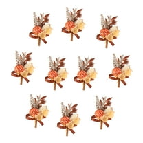 10pcs Orange Boutonnieres for Men, Artificial Flower Buttonholes Pocket Corsage