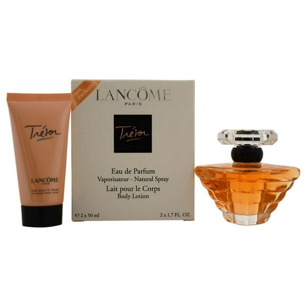 Tresor by Lancome pour Femme - Coffret Cadeau de 2 Pièces 1,7 oz EDP Spray et Lotion pour le Corps Parfumée de 1,7 oz