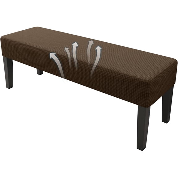 LADYGYM Stretch Dining Bench Cover Extra-Long 24-83" Washable Bench Slipcover Removable Benchs Slipcover Rectangle Seat Protector for Bedroom Dining Room Piano Rectangle Furniture,Coffee,35/47In