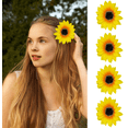 thumbnail image 3 of Set de 4 pinzas para el pelo con motivos de girasoles y mar, versátiles, 3 of 8