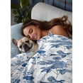 thumbnail image 3 of Flower Bird Queen Size Flat Sheet, Wrinkleproof & Fadeproof Cooling Flat Bed Sheet Only, Vintage Blue Garden Country Wildflower Breathable Soft Bedding Top Sheets 90 x 102 Inches, 3 of 8