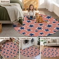 thumbnail image 6 of Patriotic Blue Stars Washable Round Area Rug 6 ft, 4th of July, Soft Non Slip Rugs Stain Repellent Indoor Felt Carpet for Living Dining Room Bedroom Home Office, 6 of 9