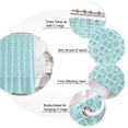 thumbnail image 3 of Teal Green Boho Shower Curtains for Bathroom, Waterproof Fabric Bath Curtains Decor, Bath Tub Curtain Farmhouse Country Flowers Plaid Textured Decorative Shower Curtain Sets with 12 Hooks, 72x72 Inch, 3 of 7