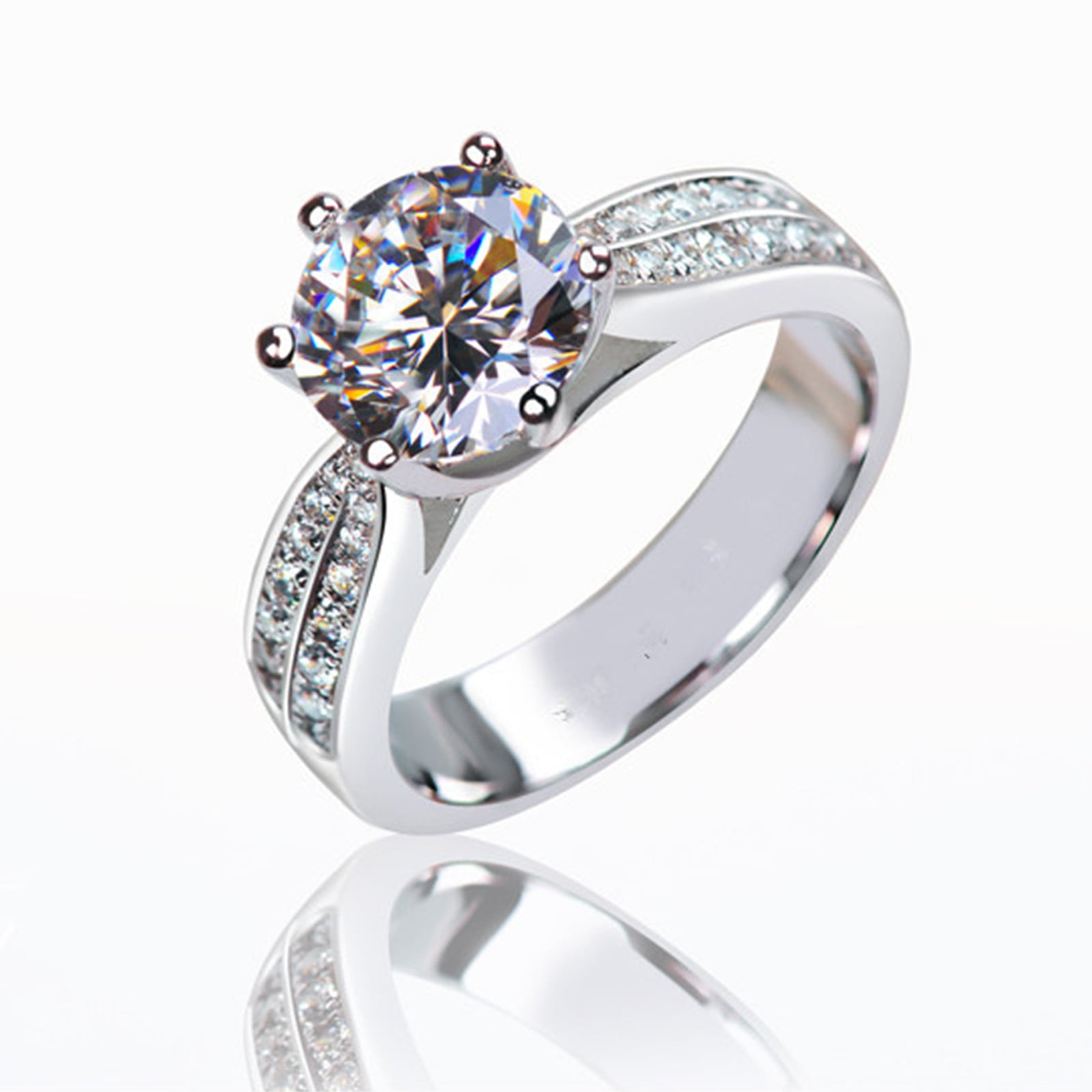 Belita: Blue Opal and Russian Ice Diamond CZ Promise Friendship Ring -  Trustmark Jewelers