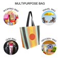 thumbnail image 7 of FORMRS Womens Canvas Tote Bag with Zipper Inner Pocket Shoulder Handbag, Stripes and Circle, 7 of 7