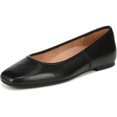Vionic Women's Orinda Skimmers Ballet Flat Black Leather 6.5M