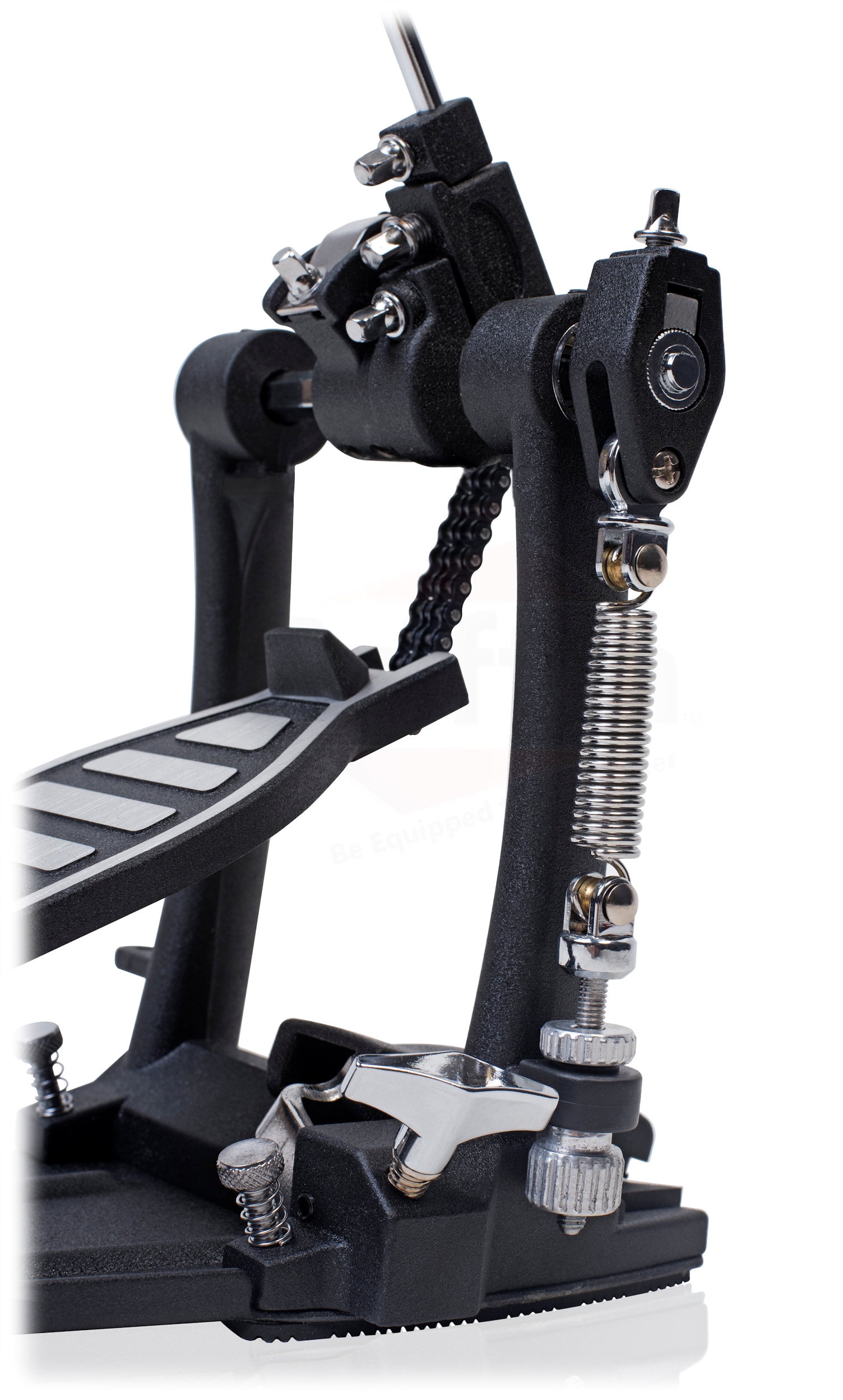 Single Kick Bass Pedal, Drum Throne & Snare Stand (3-Piece Set) by GRIFFIN | Double-Chain Foot Percussion Kit for Intense Play & Comfortable Drum Seat for Adults