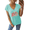 Blue, variant on GIFFIMY Women's Empowering Floral Graphic V-Neck Short Sleeve T-Shirt Mint Green Standard Fit Everyday Top