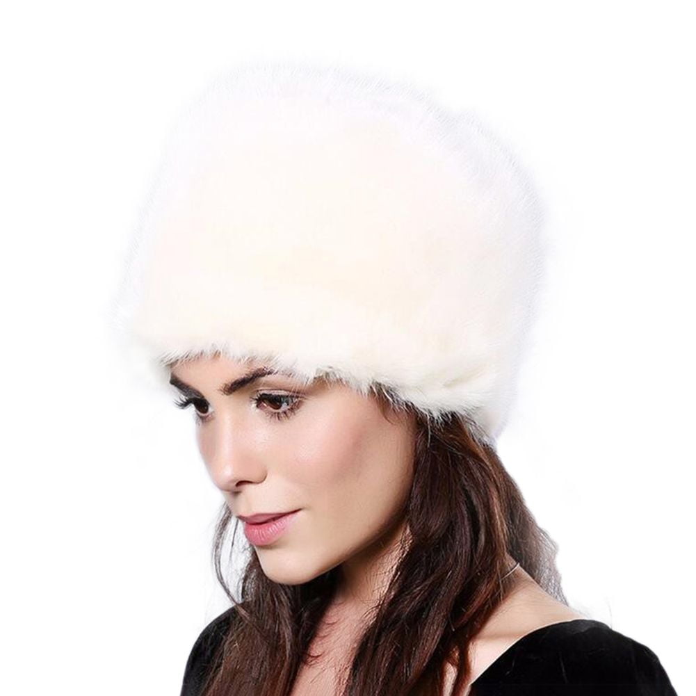 Fymall Women Winter Warm Soft Fluffy Faux Beanie Cap - Walmart.com