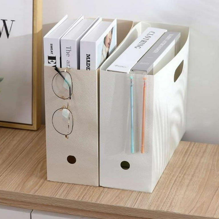 TINKER Houseware Sturdy Cardboard Magazine Bookshelf Holder Organizer,  Sturdy Desk File Storage Box, for Home Office 