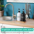 thumbnail image 4 of Glass Dish Soap Dispenser for Kitchen - 16 OZ Hand Soap Dispenser Set with Pump and Acacia Wood Tray - Black White Modern Farmhouse Kitchen Bathroom Decor and Accessories, 4 of 5