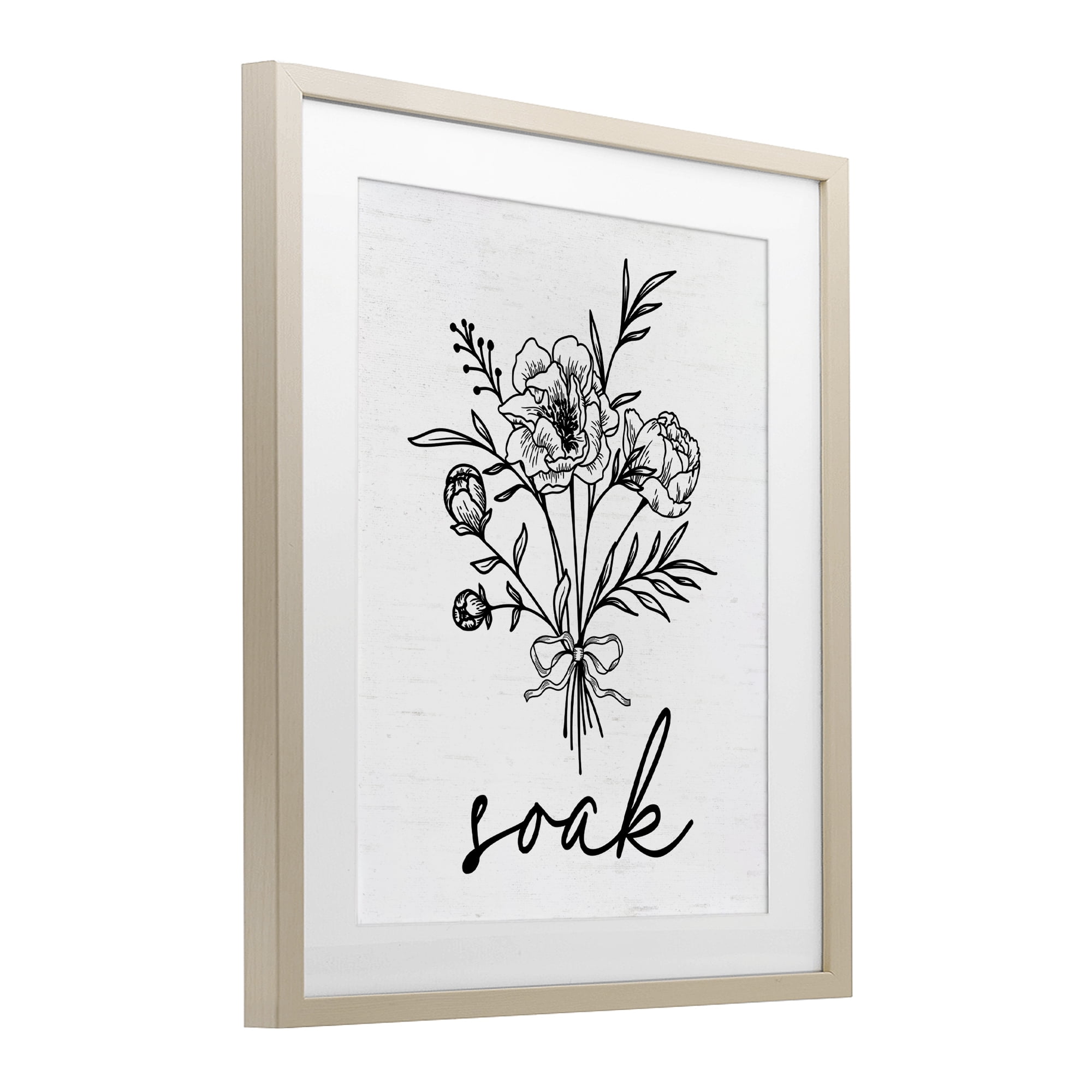 Bathroom Herb Soak Birch Framed Print Under Glass, design by Lettered and Lined