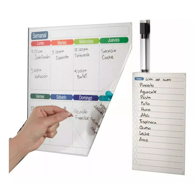 Set Planificador Semanal Adherible Betterware- 40x30 Y 21x15