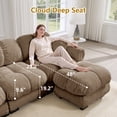 thumbnail image 6 of MIKIBAMA 131.5" Modular Sectional Sofa with Movable Ottoman, L Shaped Cloud Couch for Living Room, 4-Seat, Brown, 6 of 11