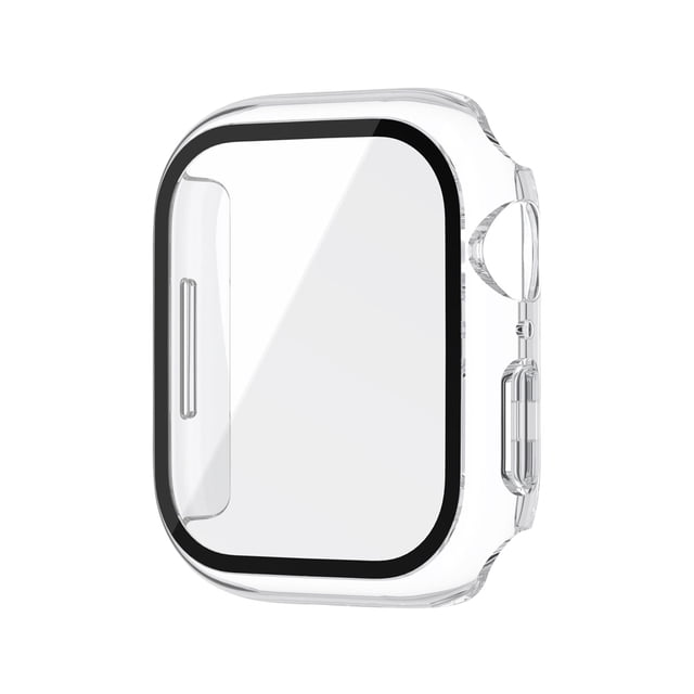 Tignapoo 45MM All-in-One Waterproof Watch Protector for Apple iWatch Series - Transparent PC Case with Tempered Glass Screen Cover