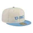 thumbnail image 3 of Men's New Era  Cream/Carolina Blue North Carolina Tar Heels Two-Tone Script 59FIFTY Fitted Hat, 3 of 5