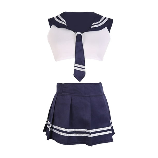 Disfraces de niña de la escuela 2Pcs Mujer Disfraz de Japonesa Cosplay de Colegiala Uniformes Escolares Japoneses y Coreanos para Chicas Magideal Disfraces de niña de la escuela