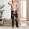 thumbnail image 2 of Balery Cyberpunk Skull American Flag Pantalones de pijama para hombre, pijama ultraligero, pantalón de descanso-Small, 2 of 6
