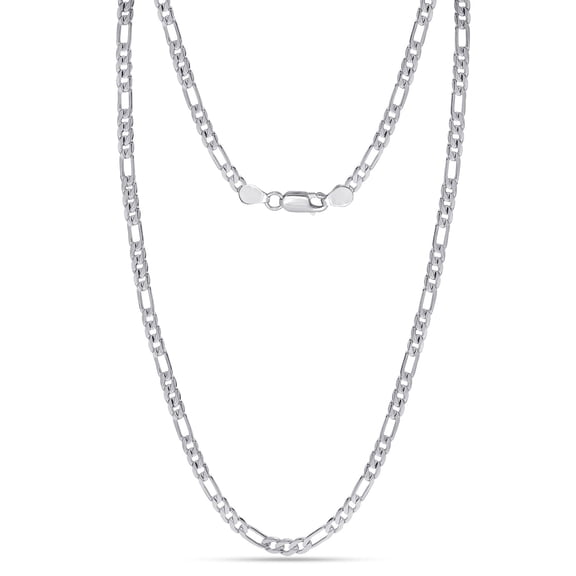 Charmsy Women's Figaro Chain Necklace Italian Design 4.2mm Diamond-Cut Figaro Link Chain Necklace for Women Jewelry Gift Size-20 Inch