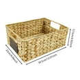 thumbnail image 3 of YaoZQ Woven Water Hyacinth Storage Basket with Chalkboard Label Natural Straw Pantry Organizer Bin for Shelf Kitchen Closet Home Organization 12 Inch Brown, 3 of 9