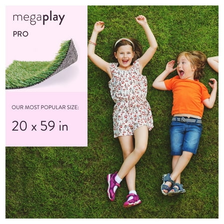 MegaGrass MegaPlay Pro 20 x 59 in Artificial Grass for Pet Kids Playground and Parks Indoor/Outdoor Area