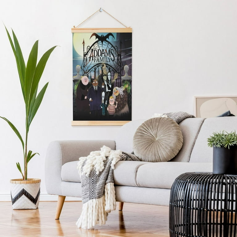 The Addams Family Poster Canvas Wooden Shaft Hanging Poster Home