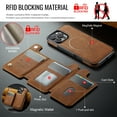 thumbnail image 4 of Dteck for iPhone 16 Pro Magnetic Case with Detachable Wallet Card Holder, Compatible with MagSafe, RFID Blocking Credit Slots Kickstand Shockproof Phone Cover for Women Men,Brown, 4 of 6