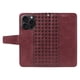 thumbnail image 3 of For iPhone 15 Pro Leather Case Wallet Stand Grids Imprinted Phone Cover with Strap - Light Purple, 3 of 5