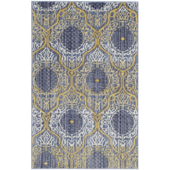 SAFAVIEH Valencia Raschelle Quatrefoil Polyester Area Rug, Lavender/Gold, 2' x 3'