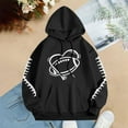 thumbnail image 2 of VBARHMQRT Sweat à Capuche Blanc pour Femmes, Pull Graphique Surdimensionné, Manches Longues Décontractées, avec Poches, 2 of 3