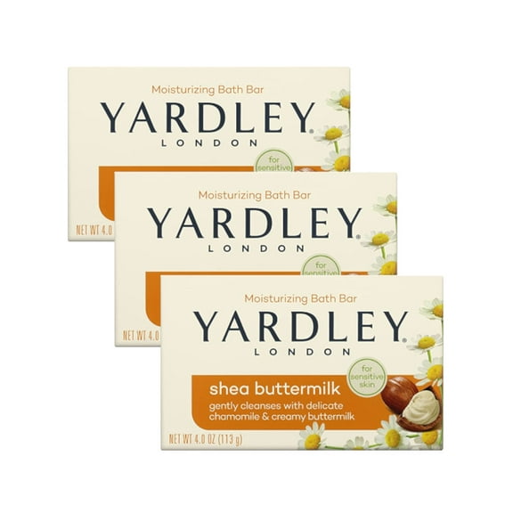 Yardley Shea Buttermilk Bath Bar, 4.25 oz Pack of 3