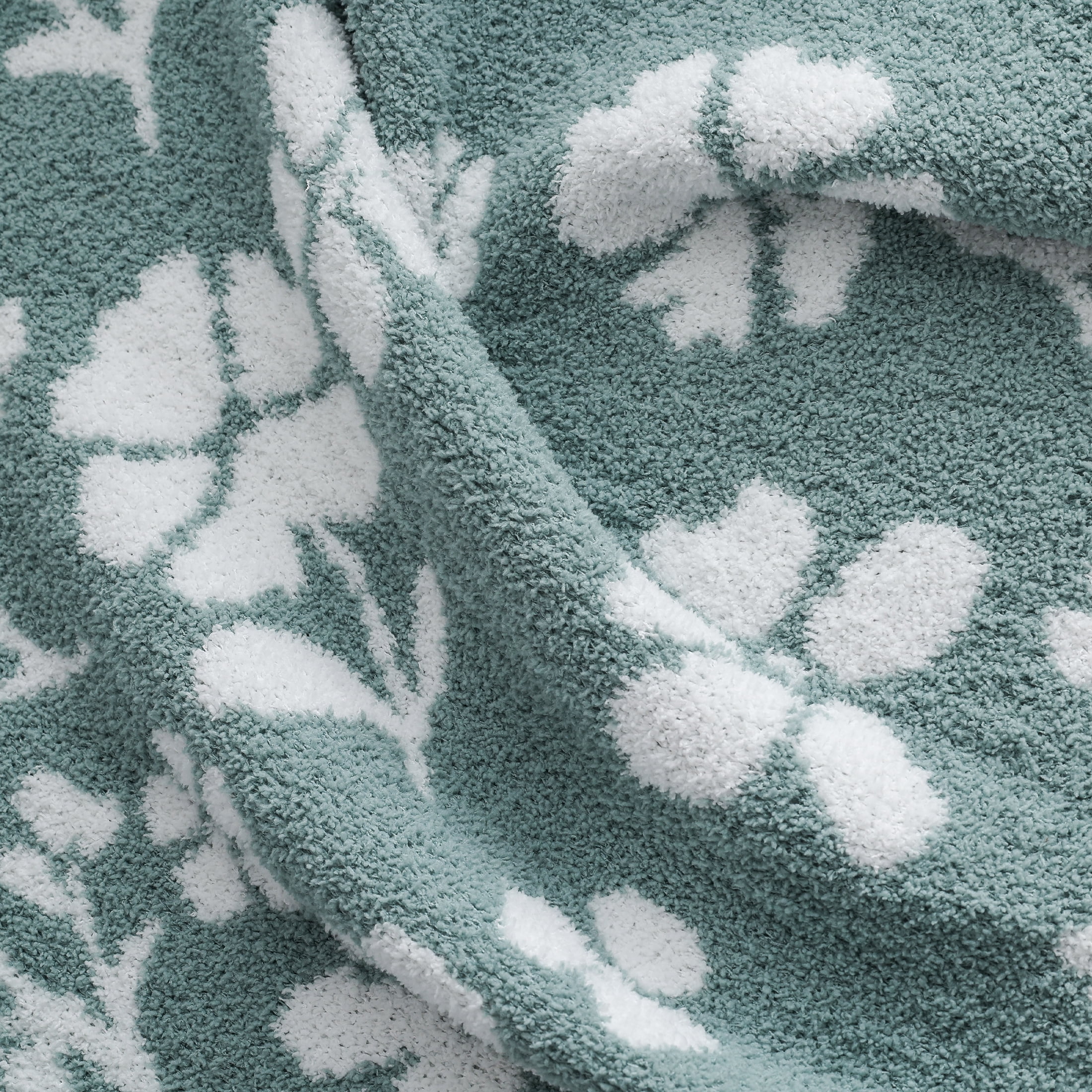 The Pioneer Woman Floral Cozy Knit Oversized Couch Throw Blanket, Green, 50 x 72 in