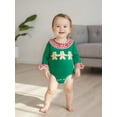 thumbnail image 3 of Miaouyo Infant Baby Girl Christmas Romper 0 3 6 12 18 Months Gingerbread Embroidered Plaid Ruffle Trim Long Sleeve Bodysuit Cute Winter Fall Clothes, 3 of 9