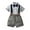 Grey, variant on Toddler Baby Boys Formal Suit Gentleman White Bow Tie Shirt Tops  Suspender Shorts Bib Pants Overalls Clothes 4pcs