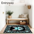 thumbnail image 3 of ODIKA 2'x3' Machine Washable Non-Slip Area Rug, Winter Shepherd Interlocking Snowflake Arrangement High Traffic Rug, Black, 645490, 3 of 5