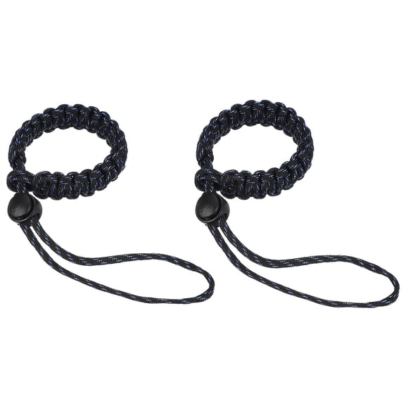 Uxcell 2pcs Camera Wrist Strap - Paracord Camera Hand Strap Adjustable Wrist Lanyard Bracelet for DSLR/SLR/Digital Camera, Black/Blue