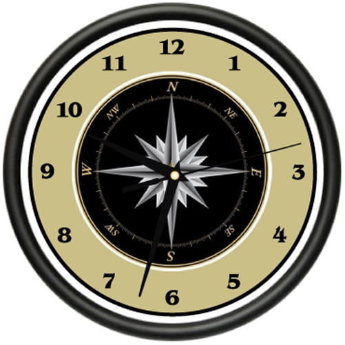 COMPASS Wall Clock navigation north south east west direction gag gift