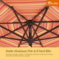 thumbnail image 5 of Ulax Furniture 9ft Dolce Mango Round Outdoor Sunbrella Market Umbrella, Adjustable Tilt, 5 of 7