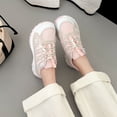 thumbnail image 4 of Women's Chunky Walking Sneakers Breathable Mesh PU No Tie Non Slip Cushioned Athletic Shoes for Gym Running Casual Work, 4 of 8