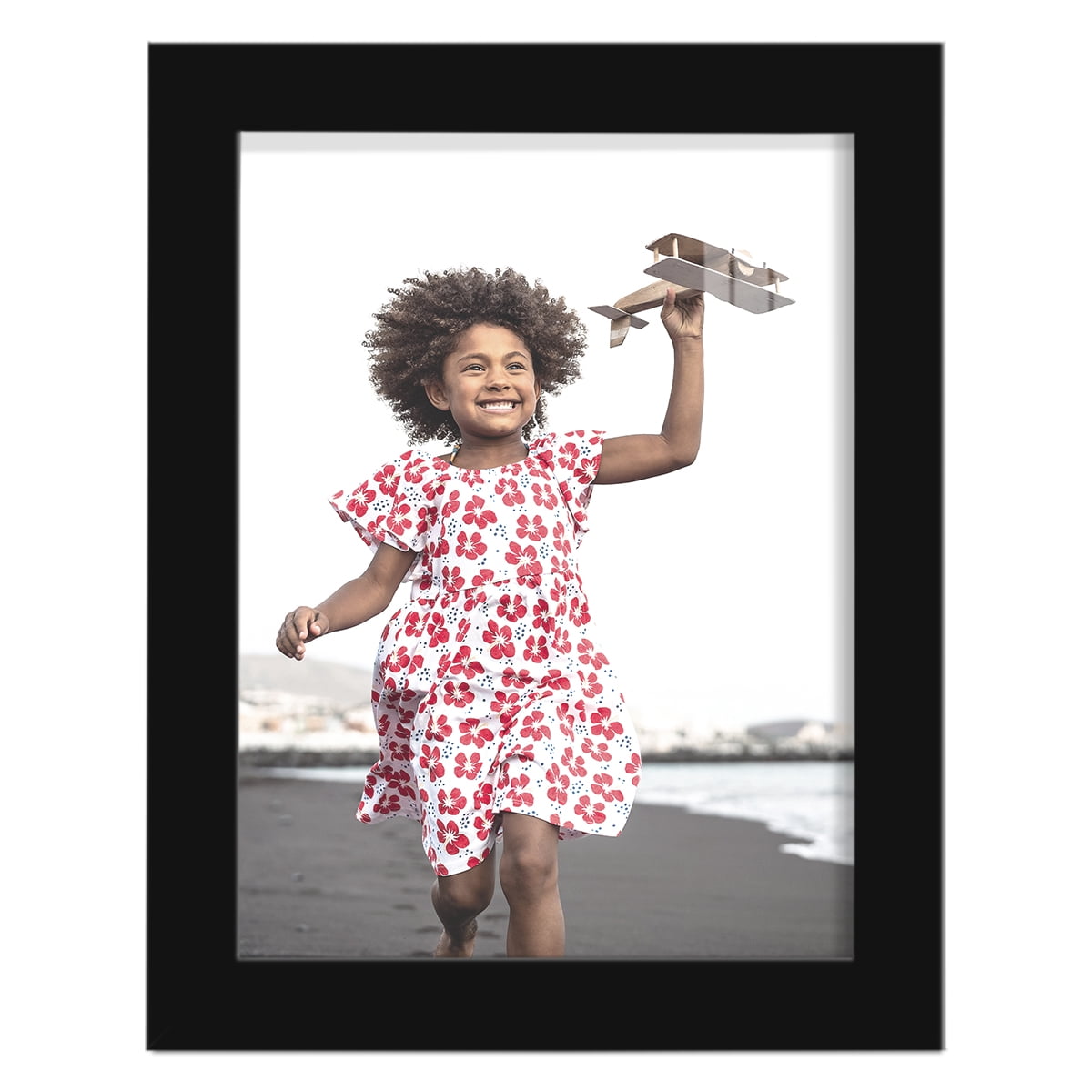 Modern Real Wood 6x8 inch Picture Frame in Black