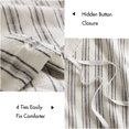 thumbnail image 4 of JERFIT Natural Linen Blend 3-Piece King Duvet Cover Set with Button Closure, Grey Striped, All-Season Breathable Bedding, 4 of 10